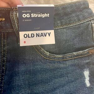Old Navy High-Rise OG Straight Jeans in Deep Blue